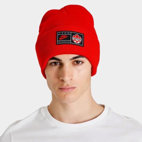 BRAND NEW men women unisex youth Nike nike team canada soccer red toque hat - Picture 1 of 4